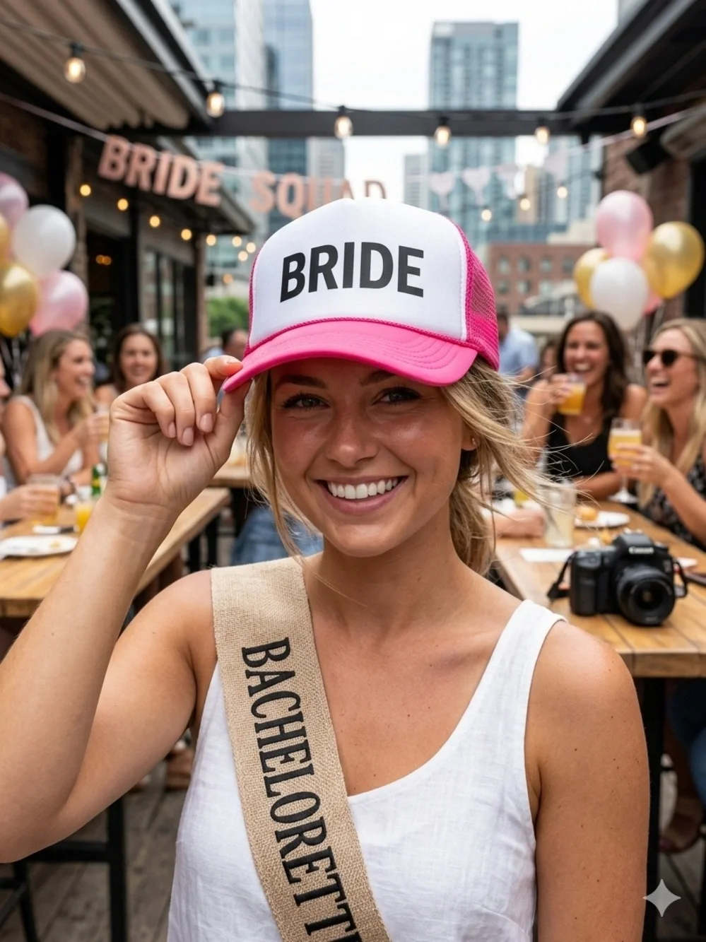 Hitwear BRIDE Trucker Hat - Pink and White Bachelorette